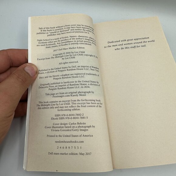 Lee Child Night School Jack Reacher Novel 2017 Mass Market Paperback - Picture 4 of 4